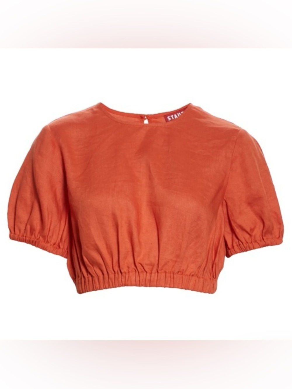 Staud linen Athena orange crop top Xs